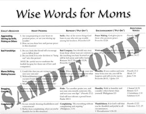 Wise Words for Moms Sample Page